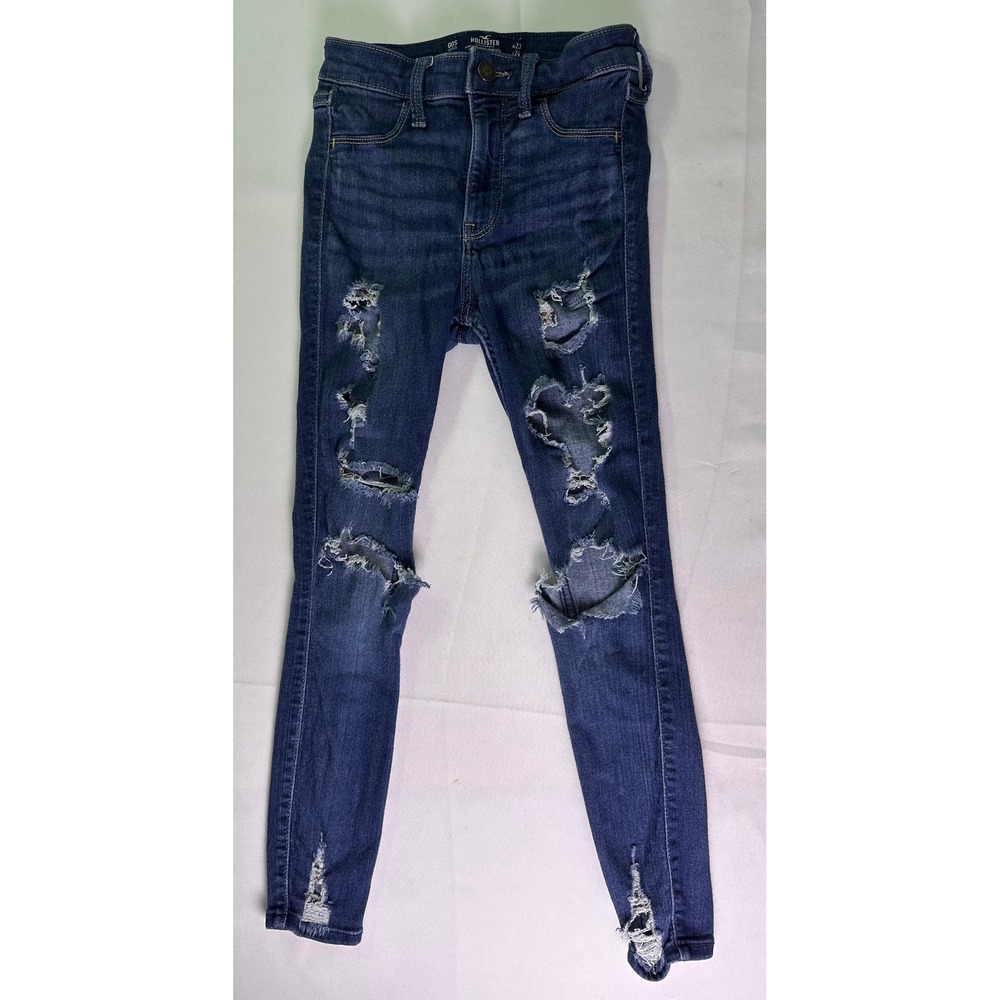 Hollister High-Rise Crop Jean Leggings Advanced Stretch Distressed Ripped‎ 00S
